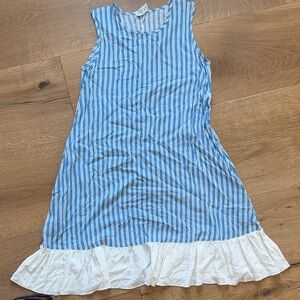 Striped Sleeveless Dress with Ruffled Hem